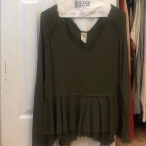 Free people green top